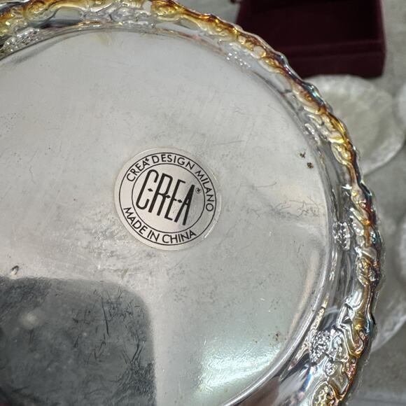 Vintage Classic Silver Collection by Crea Milano 6 Coaster Set in Velvet Case - Picture 8 of 8